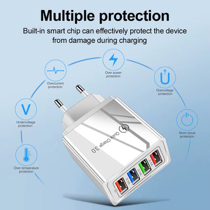 For Iphone 14 USB Charger Quick Charge 3.0 for Samsung Xiaomi Mi Tablets Mobile Phone Charger Adapter EU/US Plug Fast Charging