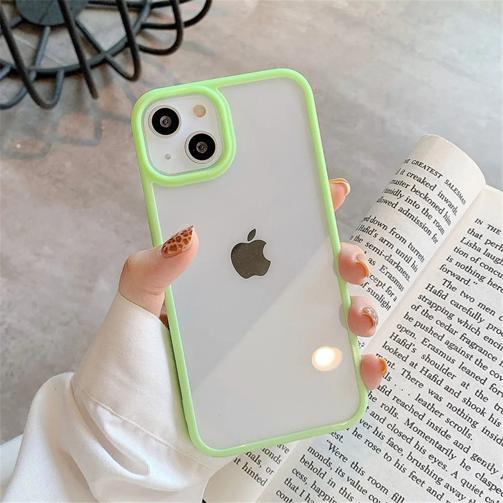 Candy Shockproof Silicone Bumper Phone Case for Iphone 17 16 15 14 11 12 13 Pro Max XS XR plus Transparent Protection Back Cover